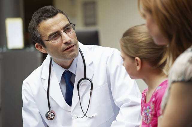 Doctor talking to patients